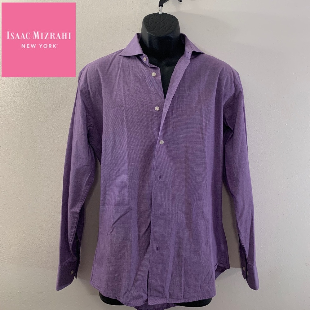 Isaac Mizrahi Dress Shirt 15.5 / 32-33 100% Cotton - Picture 1 of 3